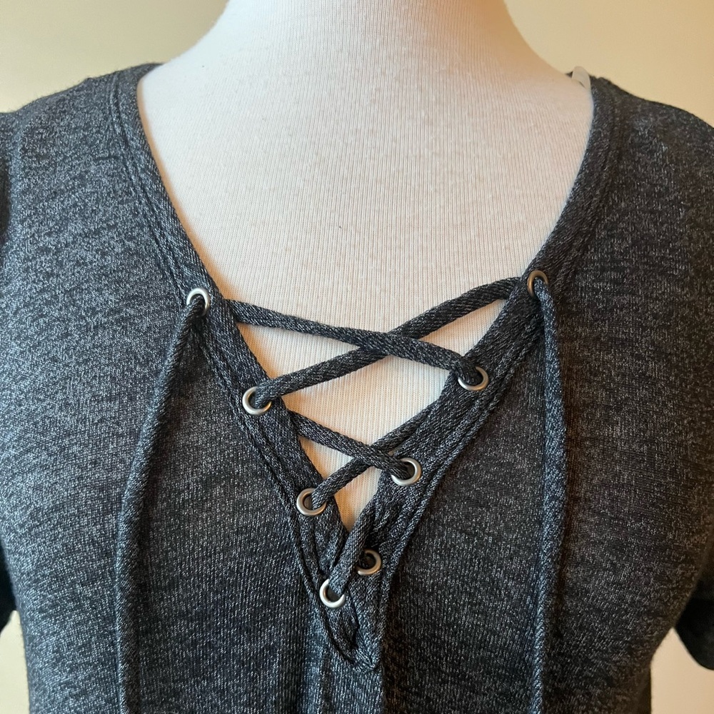 Charcoal grey asymmetrical dress. Size Small. Lightweight. - Picture 2 of 3